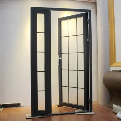 Aluminum Double Entry Door Flush Door with Sidelights and Transom