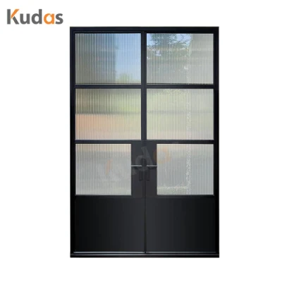 Modern Iron Window Exterior Front Wrought Iron Frame Glass Entrance Door