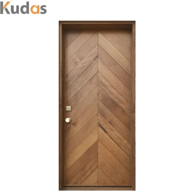Modern Design Solid Wood Pivot Door Exterior Wooden Main Entrance Front Doors for Houses