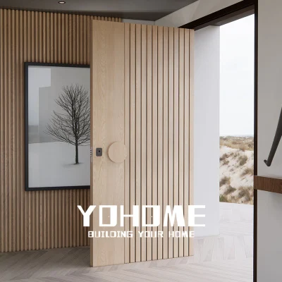 China Top Manufacturer Custom Exterior Doors Residential Front Door for House Wood Entrance Door Security Entry Pivot Solid Wood Door