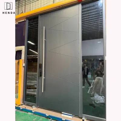 10% off Wholesale Entry Modern Interior Exterior Design Main Front Iron Single Double Gate Entrance Security Residence Metal Iron New Steel Modern Pivot Door
