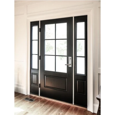 Cbmmart Luxury Style Security Exterior Solid Wood Pivot Entry Front Door with Sidelights