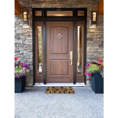 Cbmmart Luxury Style Security Exterior Solid Wood Pivot Entry Front Door with Sidelights