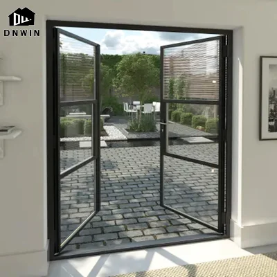 Modern Style Aluminium Narrow Frame Tempered Glass Casement Patio Doors for House