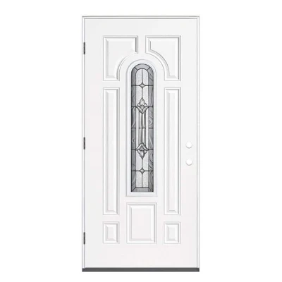 Modern Fiberglass Front Entry Doors Shatterproof Glass Front Door with Sidelights