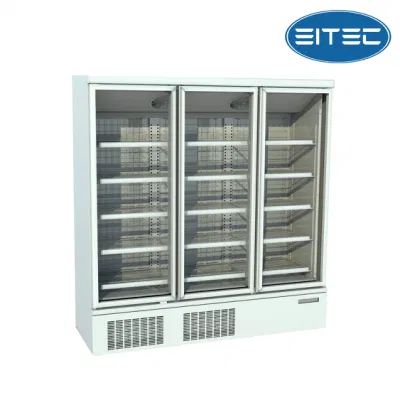 Convenience Store Glass Door Commercial Refrigerator Freezer Vertical