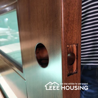 China Factory Direct Supply Us Modern Design Exterior Pivot Solid Wood Door with Sidelights