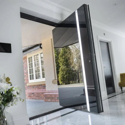 New Design Custom House Luxury Villa Main Exterior Entrance Entry Front Metal Stainless Steel Modern Pivot Door