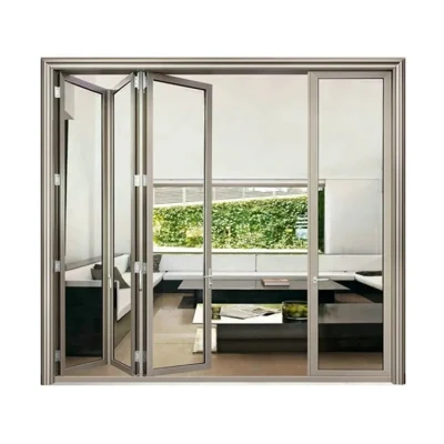 Interior Luxury Custom Modern Design PVC Aluminum Folding Glass Bifold Door
