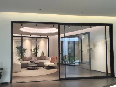 Sound Insulation Minimalist Slim Frame Design Glass Sliding Door Aluminium Window Hurricane Impact Frameless Aluminium Doors for Home System Sliding Door