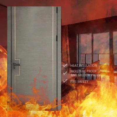 Exterior Residential Hotel Apartment Fireproof Sound Proof House Main Entrance Fire Resistance Teak Wood Melamine Wood Fire-Rated Wooden Log Solid Timber Doors