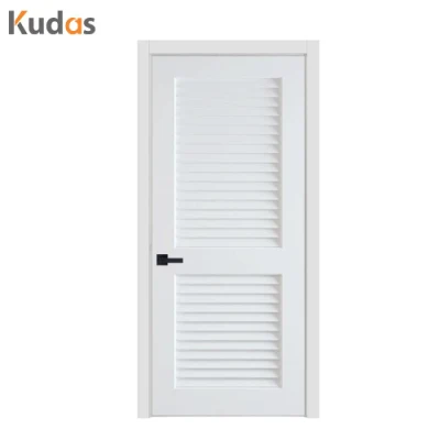 White Louver Interior Solid Wood Grain Interior MDF Hollow Primer Molded Room Door