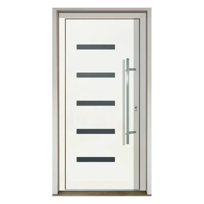 Modern Fiberglass Front Entry Doors Shatterproof Glass Front Door with Sidelights