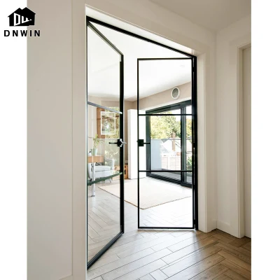 Modern Style Aluminium Narrow Frame Tempered Glass Casement Patio Doors for House