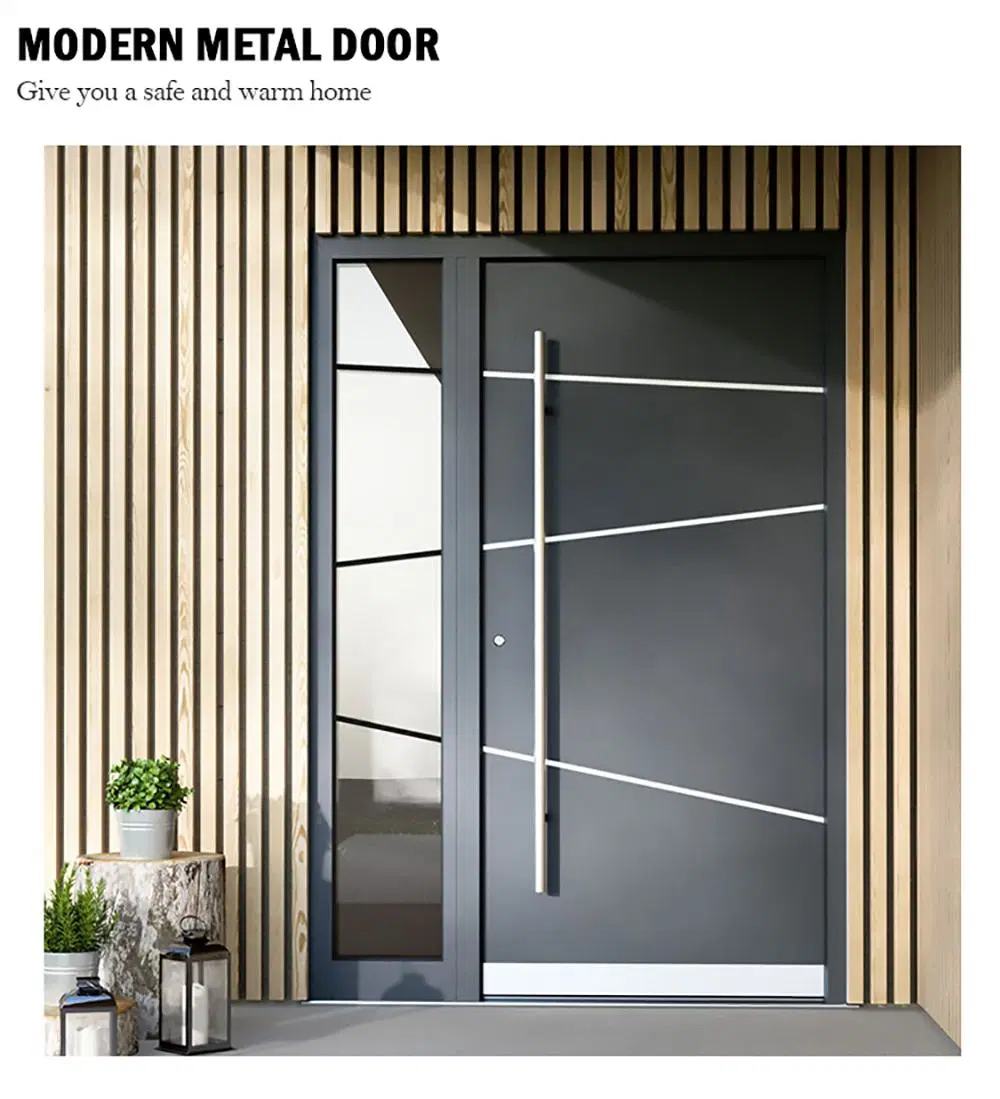 for Home Bifold with Sidelights Exterior Security Steel / Aluminum / Metal Door