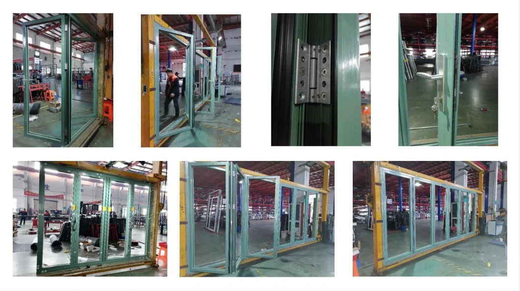 68/70/75/80/120 Series Slim Frame Aluminum Bi Fold Sliding Entrance Interior Exterior Door Thermal Break Glass Bi Folding Door Aluminium Balcony Glass Door