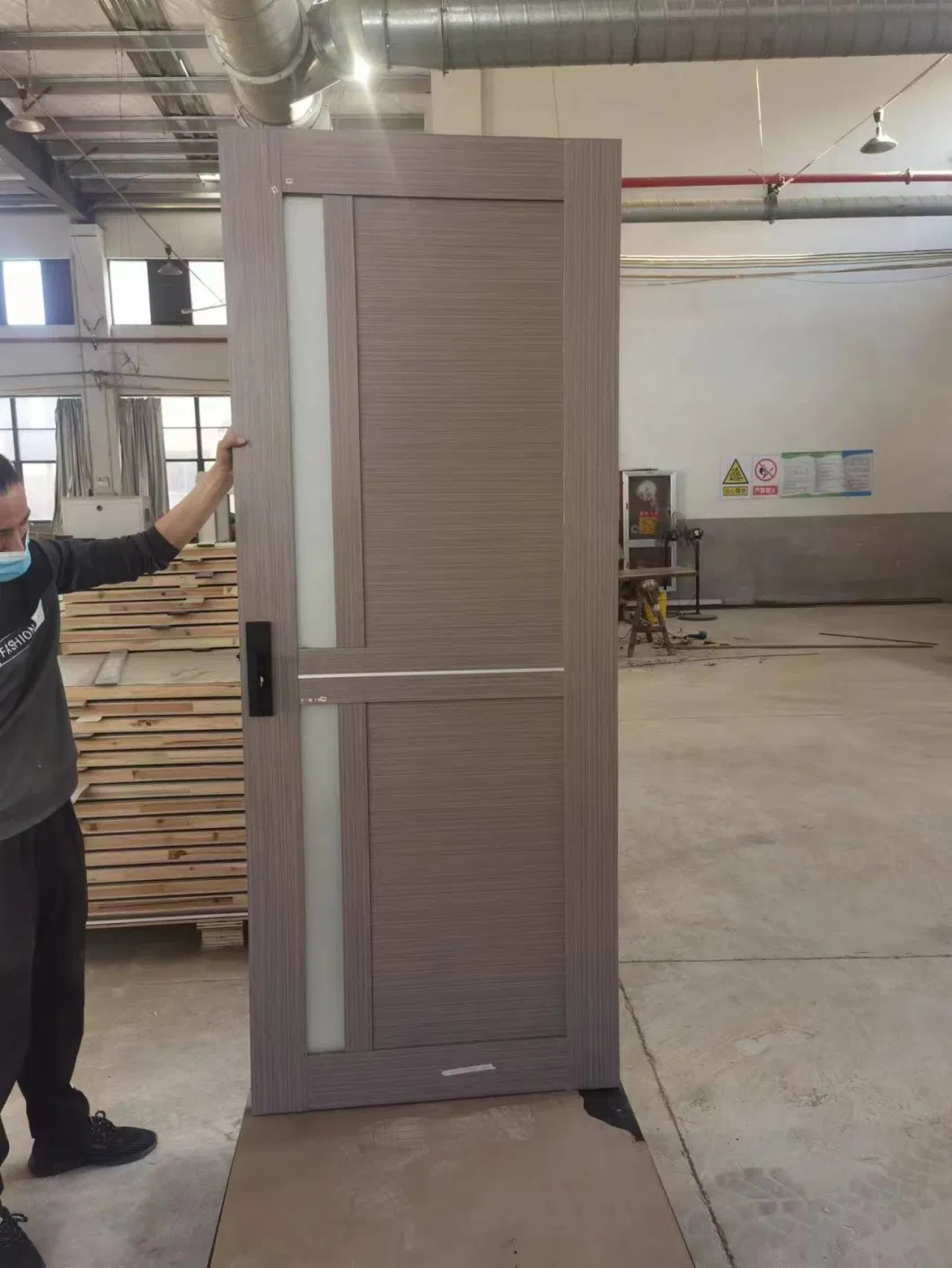 Wooden Door Interior Glass Assembled PVC Panel Doors