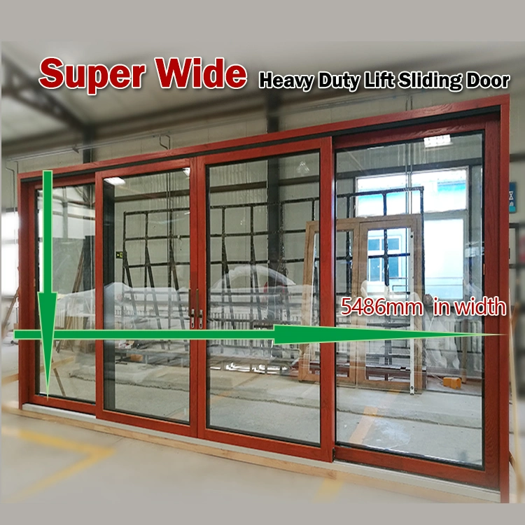 Heavy Duty Lift and Sliding Wood Aluminum Door for Missouri USA Client Design High Quality and Performance French Tempered Glass Narrow Frame Sliding Door