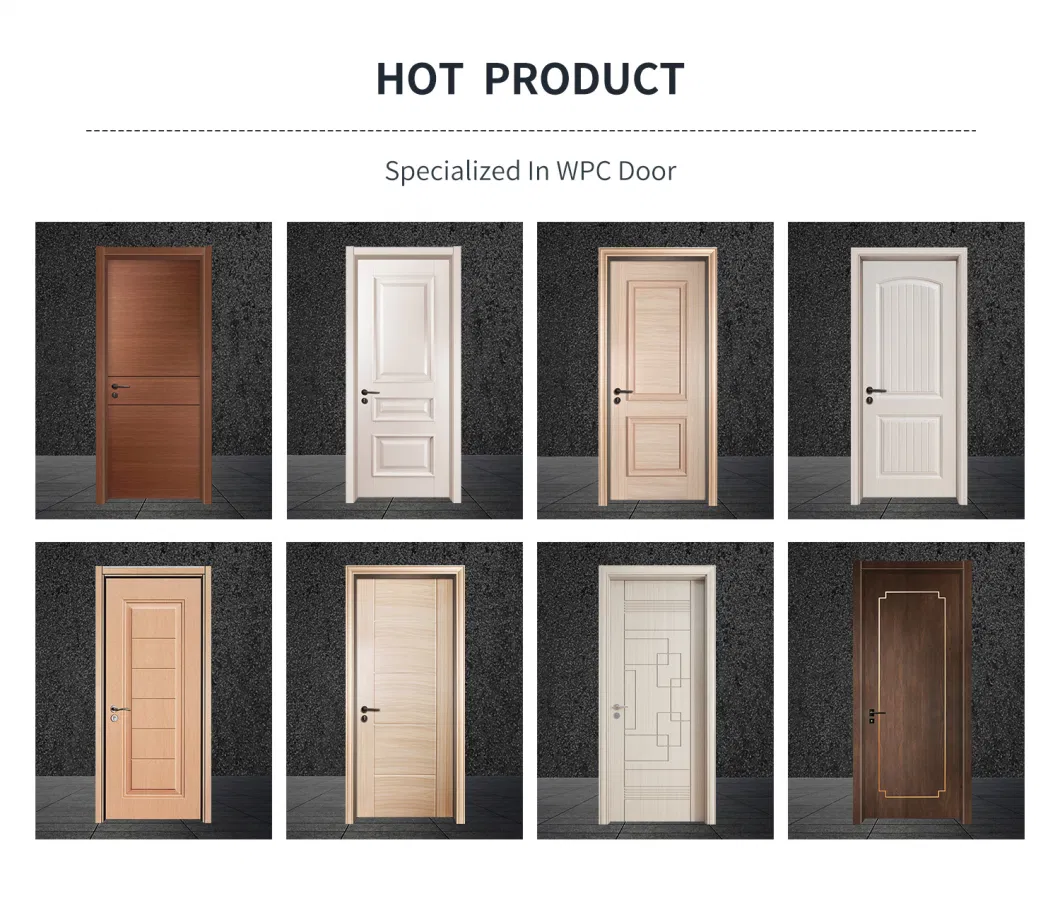 Interior Living Room Wooden Polymer Waterproof WPC Door PVC Composite Door Panel