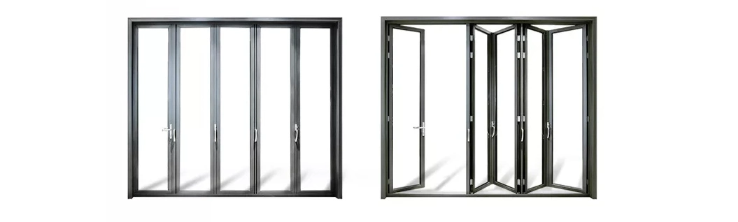 Aluminum Patio Accordion Passive Balcony Sliding Glass Bifold Folding Door