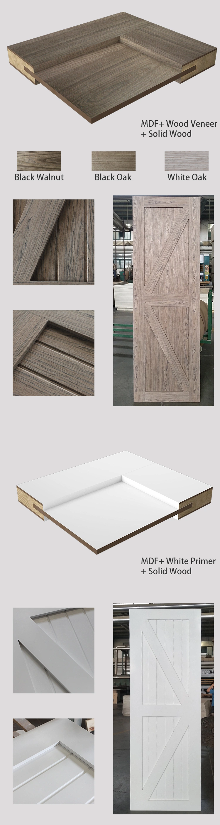 Custom Interior Doors Wooden Door Design Shaker Panel Door (JHK-SK02)