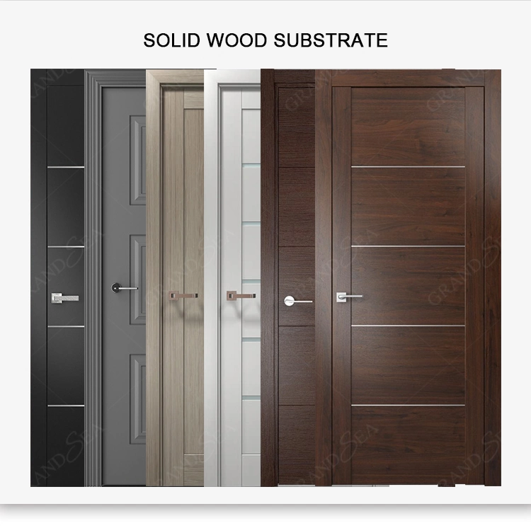 American Home Luxury Modern Entry Solid Wood Glass White Timber Door for House