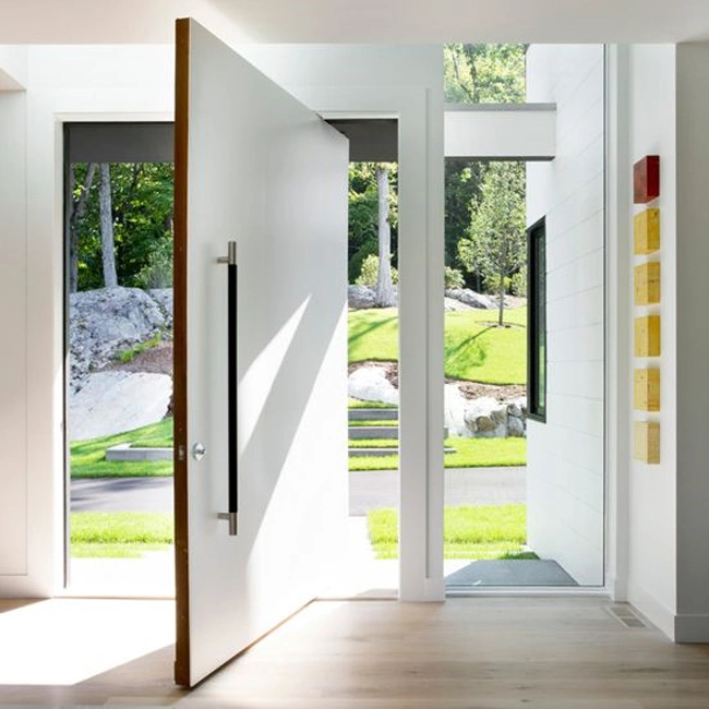 Modern Pivot Design Oak Solid Wood Front Doors