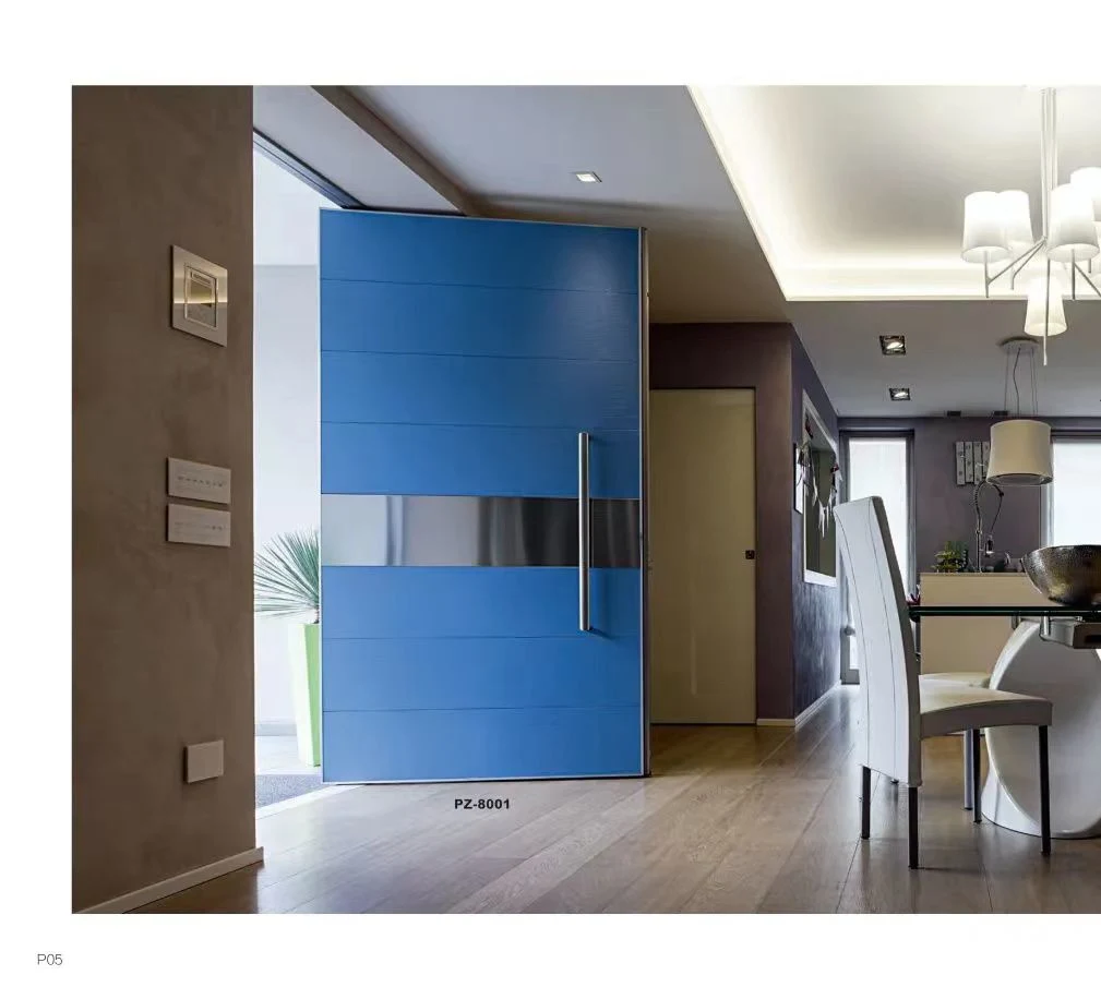 Luxury Villa Entrance Security Pivot Door Modern Porta Front Entry Exterior Aluminum Pivot Door with Glass Sidelight