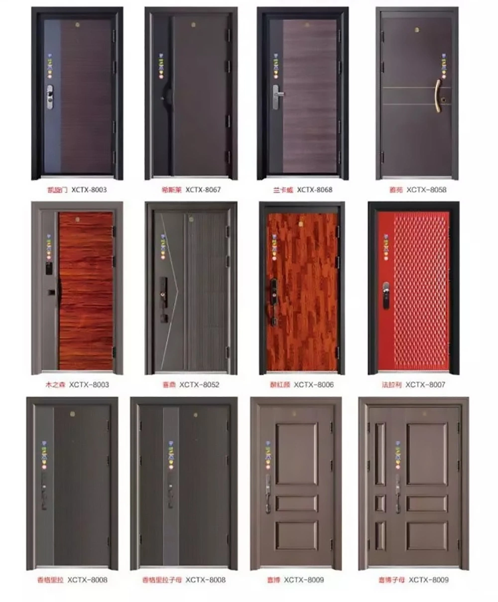 Entry Extrance Modern Front Louvered with Sidelights Exterior Security Steel / Aluminum / Metal Door