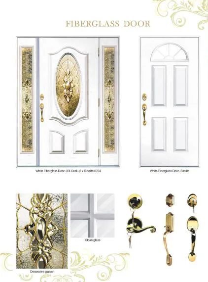 Fangda Modern House Entrance Main Fiberglass Entry Door Designs with Sidelights