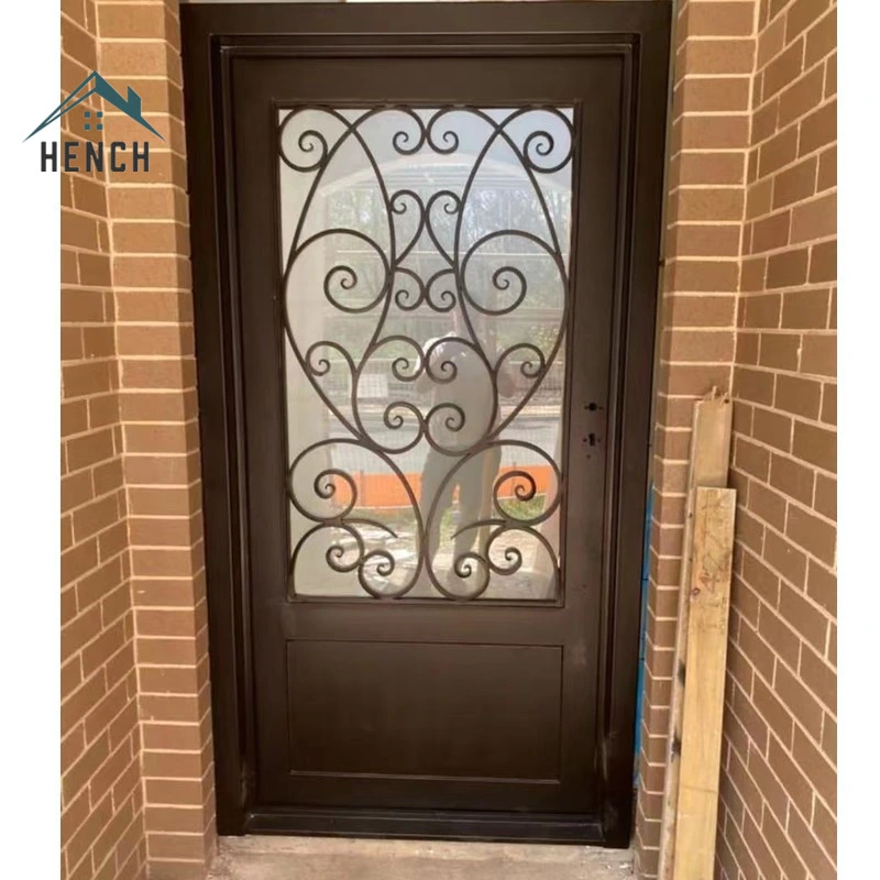 Home Villa Wrought Iron Entry Double Front Doors China manufacturers Hc-ID14