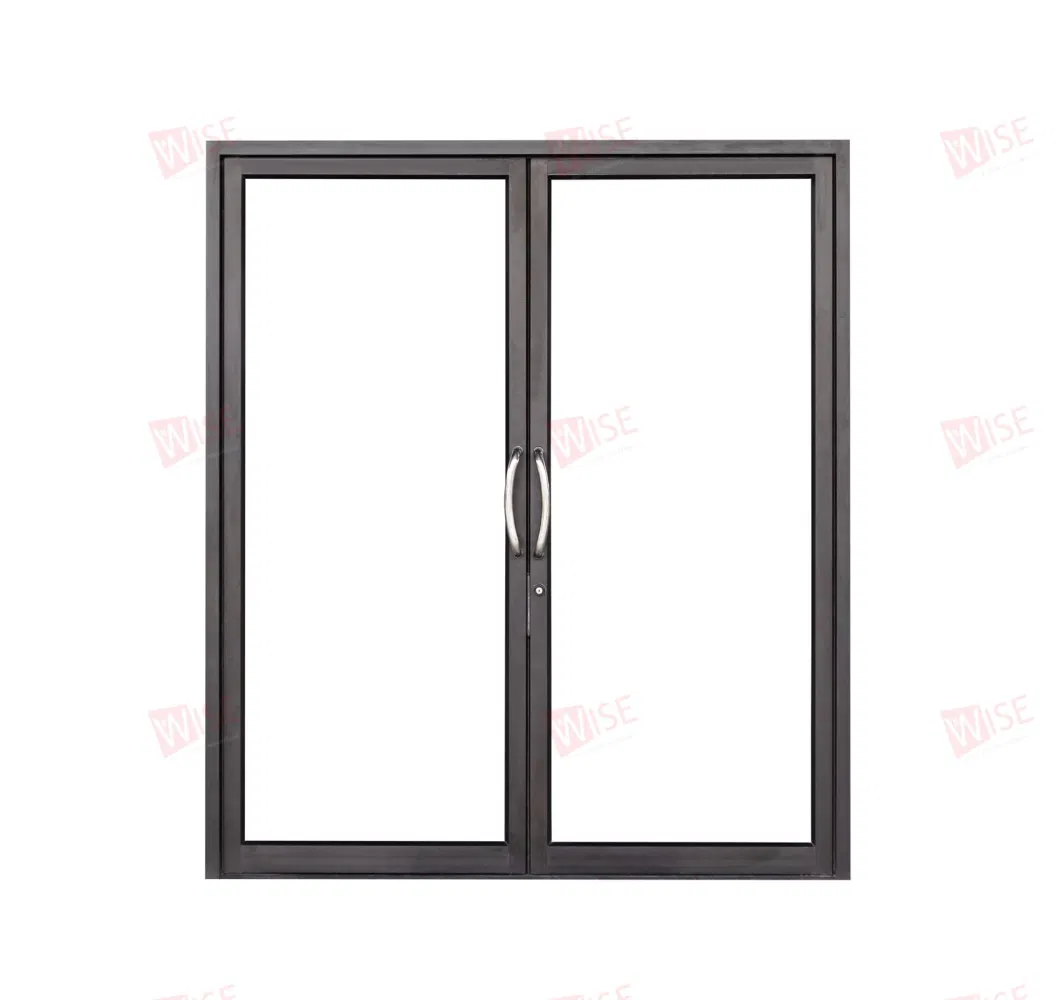 Modern Indoor Aluminium French Casement Swing Glass Door Internal Glass Walls Divider Interior Metal Framed