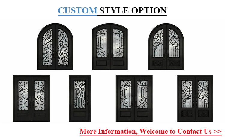 Low Prices Exterior Luxury Single Wrought Iron Front Gate Door with Opening Window