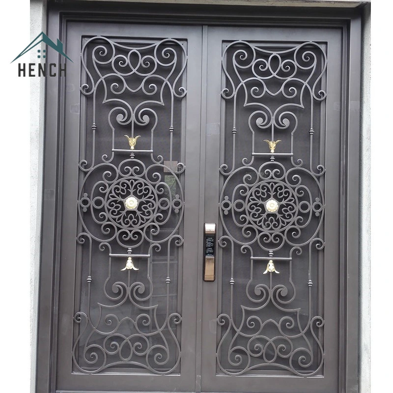 Home Villa Custom Made Double Front Main Iron Glass Door China Manufacturers Suppliers