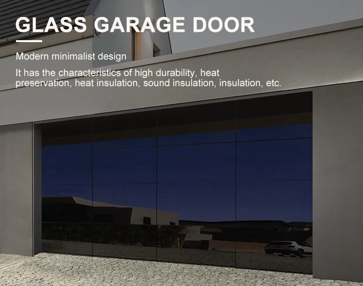 5%off Custom 16X7 Modern Wholesale Lift Smart Electric Insulated Sectional Panel Glass Frameless Automatic Aluminum Garage Door