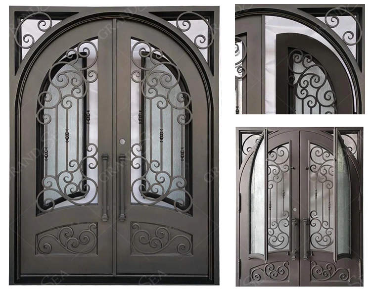 Top Level Modern China High Quality Supplier Modern Design Metal Steel Glass Iron Front French Doors and Windows Best Price