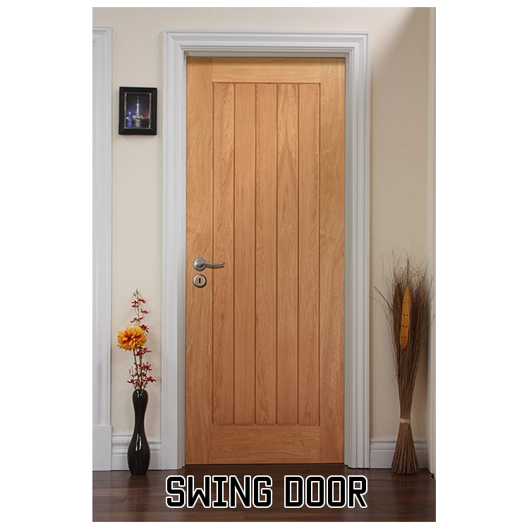 80/84 Feet Height Customized White Oak with Groove Carved Clear Lacquered Wood Door