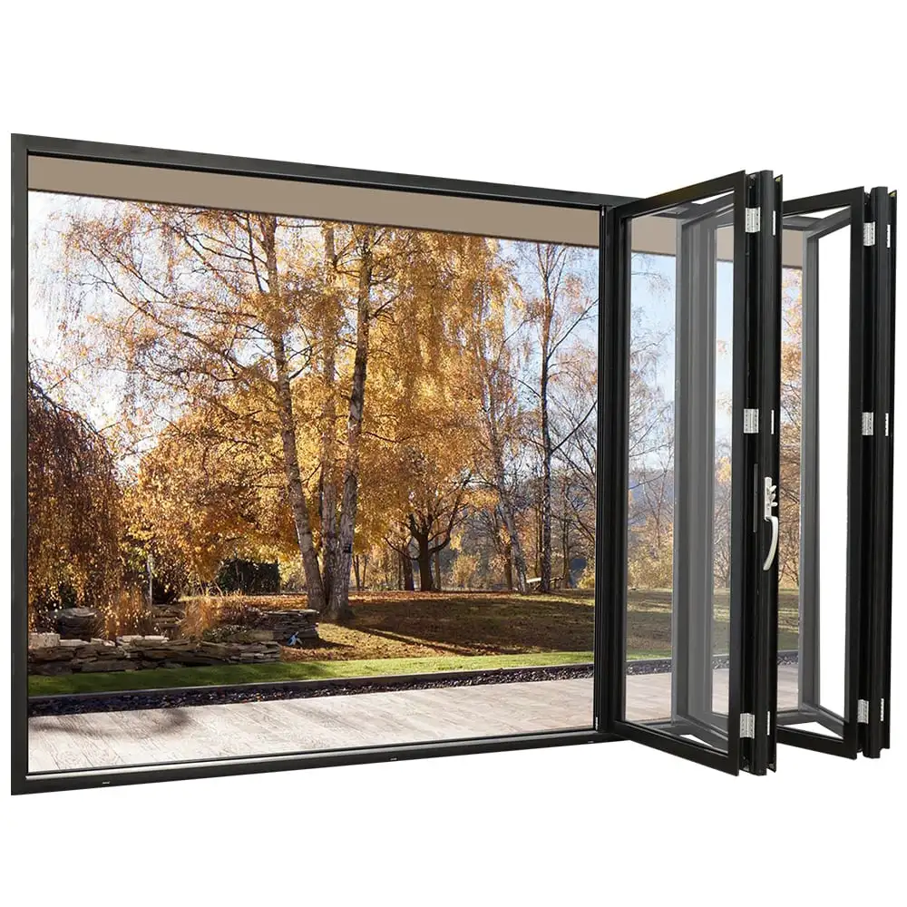 French Interior Folding European Aluminium Exterior Glass Folding Doors Price