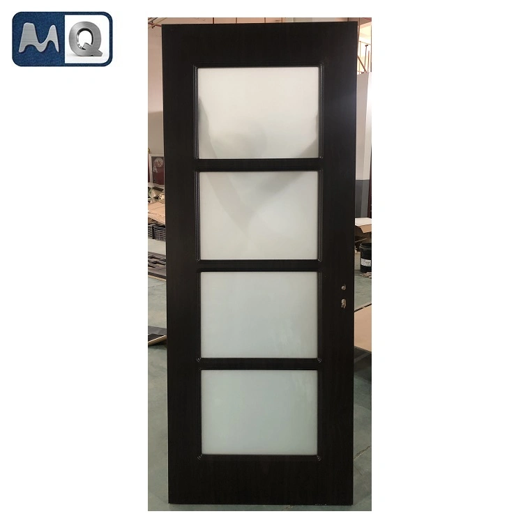 Factory Price OEM Customized Interior Villa Apartment Institution Silent High Quality Elegant Glass Solid Wooden Door