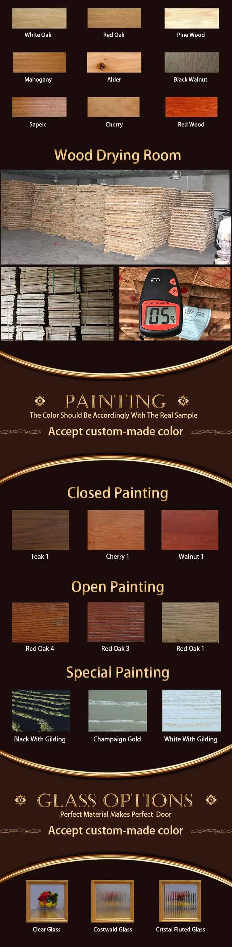 Craftsman Perfect Luxury Interior Carver Wooden Door (JHK-012)
