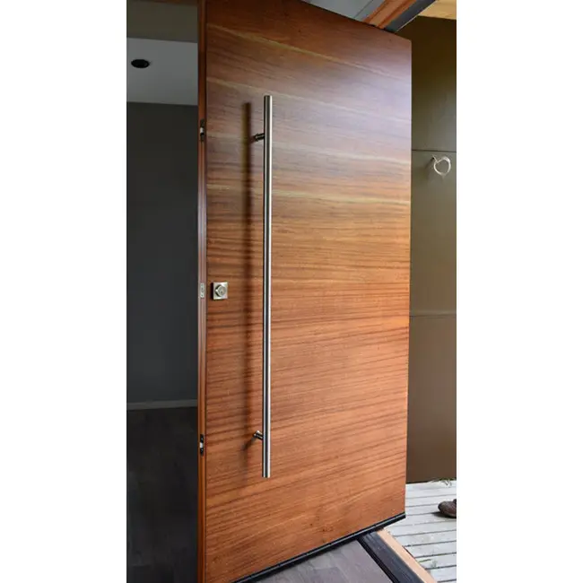 Cbmmart Main Exterior Door for House Simple Design Wooden Door with Sidelights Modern Solid Wood Pivot Entry Doors