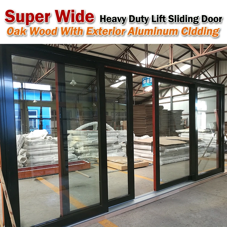 Heavy Duty Lift and Sliding Wood Aluminum Door for Missouri USA Client Design High Quality and Performance French Tempered Glass Narrow Frame Sliding Door