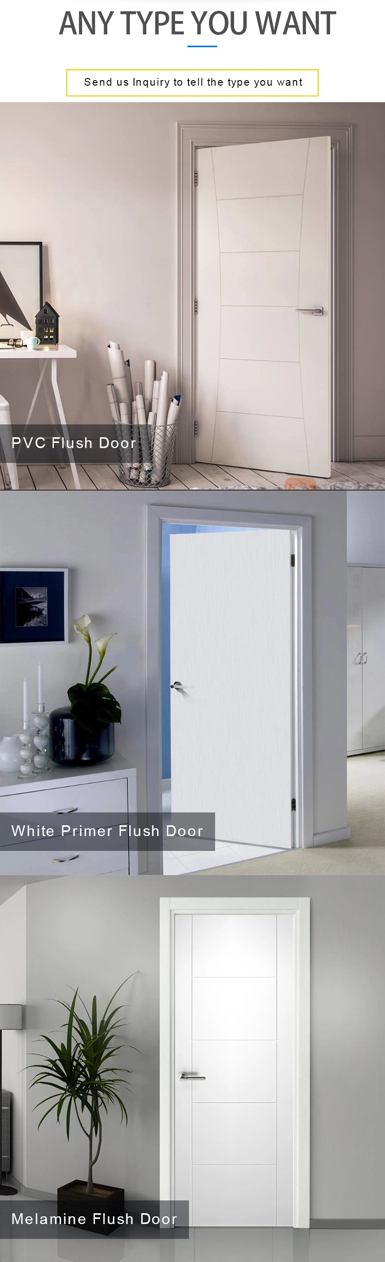 Jhk-FC03 Composite Hollow/Solid Wooden Interior Modern Groove Flush Door
