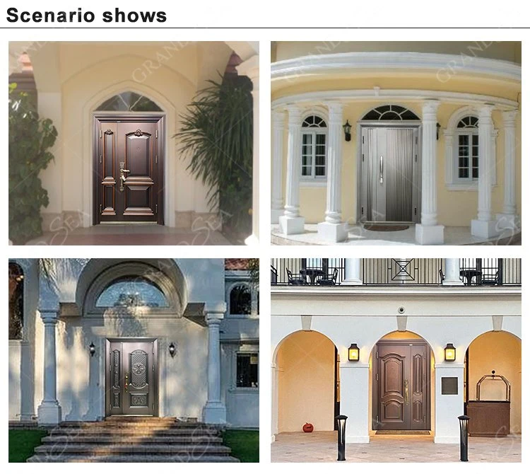 Luxury Villa Entry Exterior Front Safety House Main Entrance Metal Residence Security Steel Door