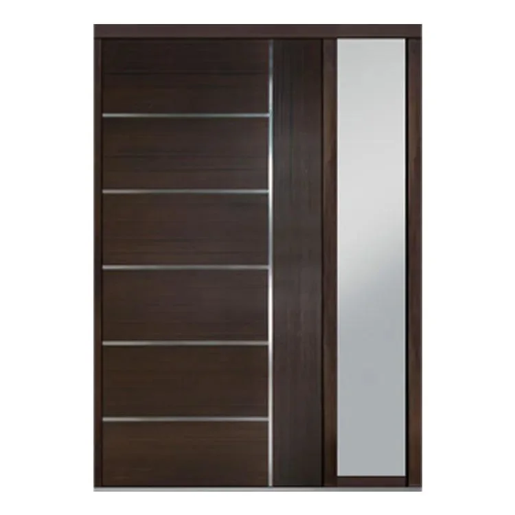 Luxury Style Security Exterior Solid Wood Pivot Entry Front Door with Sidelights