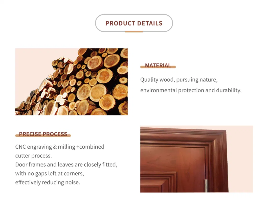 Exterior Residential Hotel Apartment Fireproof Sound Proof House Main Entrance Fire Resistance Teak Wood Melamine Wood Fire-Rated Wooden Log Solid Timber Doors