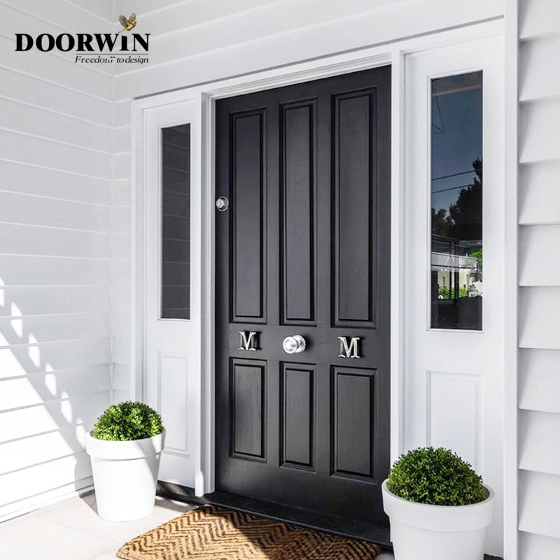 Good Price Brown Solid Wood Customized Antique Exterior Doors Double Glazed Front Entrance Door