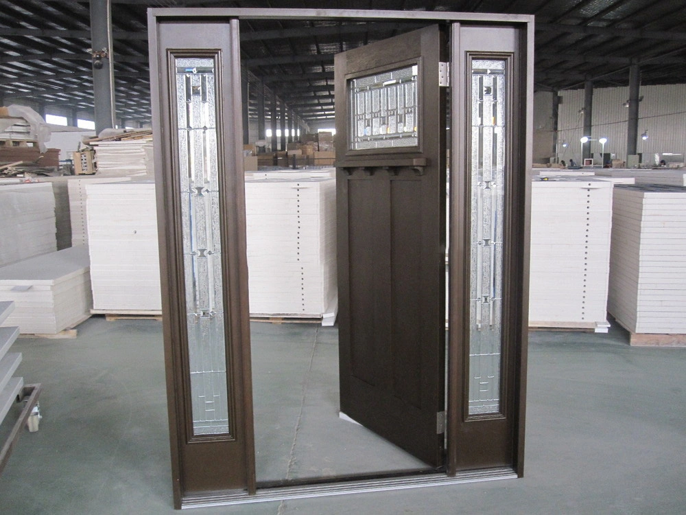 Moonlitdoors Us Standard Exterior Prehung Fiberglass Door with Sidelite for Villa