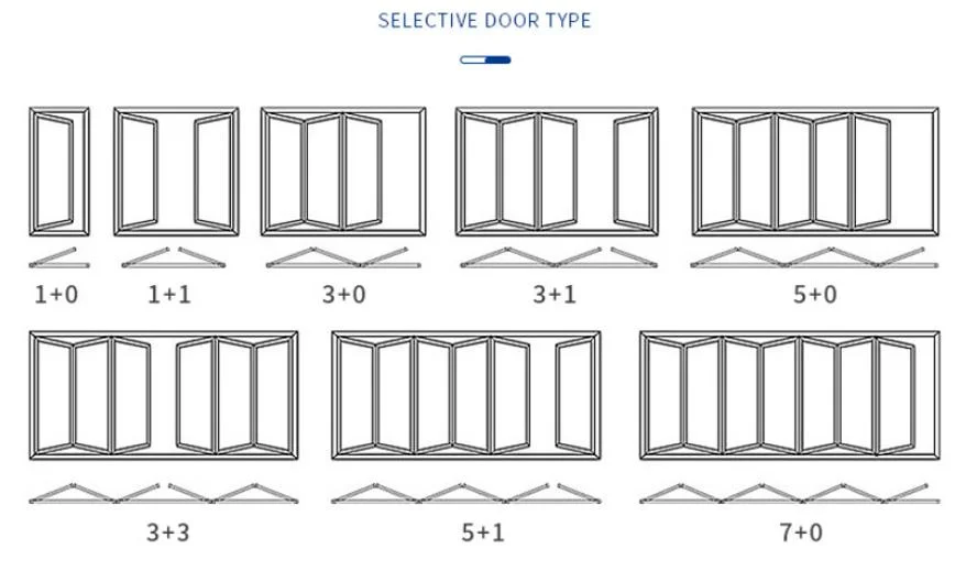 Aluminum Glass Patio Exterior Bifold Doors Double Glazing Bi Folding Door for Store