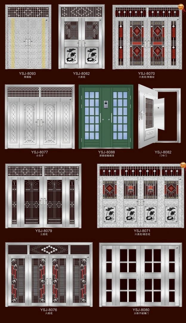 EU High Performance Stainless Steel Main Entrance Doors Decorative House Front Door with Glass